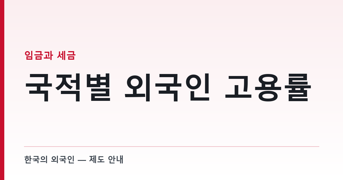 국적별 외국인 고용률 — 채용 시장을 읽는 법