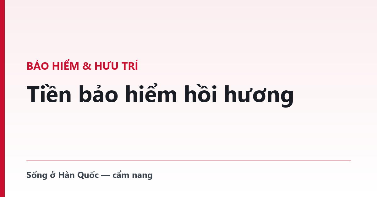 Tiền bảo hiểm hồi hương — tính tiền hưu trí quốc gia lấy lại khi về nước