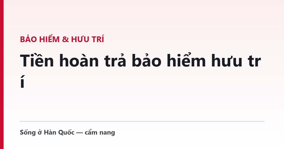 Tiền hoàn trả bảo hiểm hưu trí — người Việt chỉ nhận được nếu là E-9 hoặc H-2